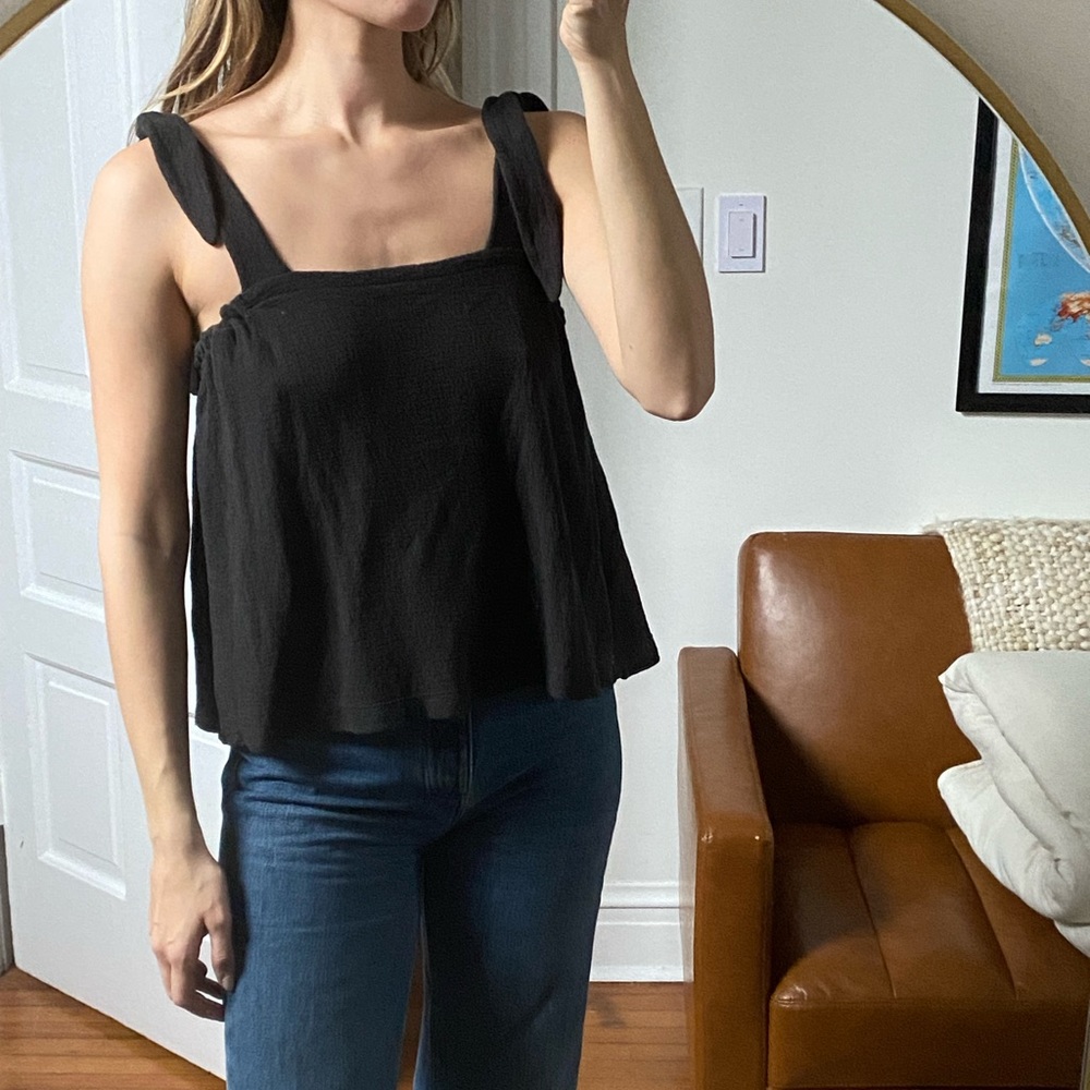 Madewell tie shoulder top, M